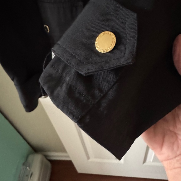 Ralph Lauren Black Trench Rain Jacket with Gold Accents, M - Picture 7 of 8